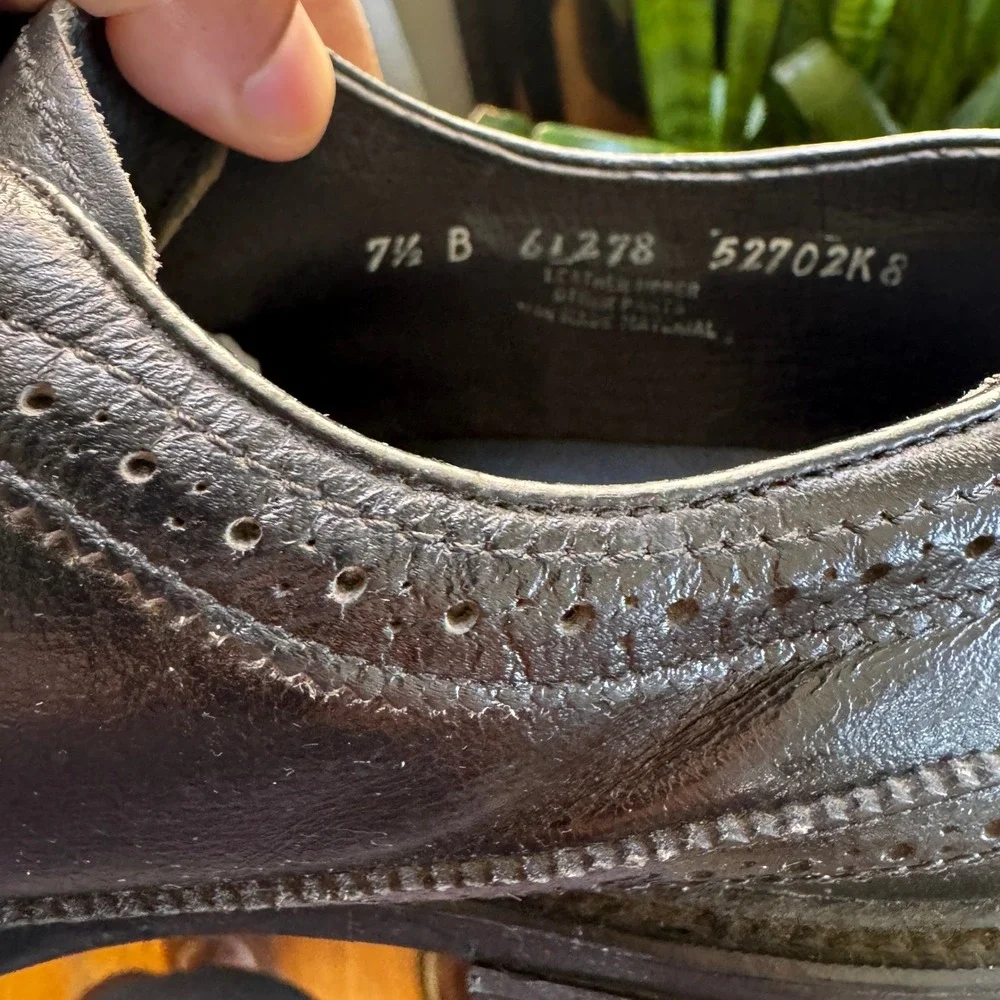 Stuart‎ McGuire Black Leather Longwing Brogue Spring-Step Cushion Shoes 7.5